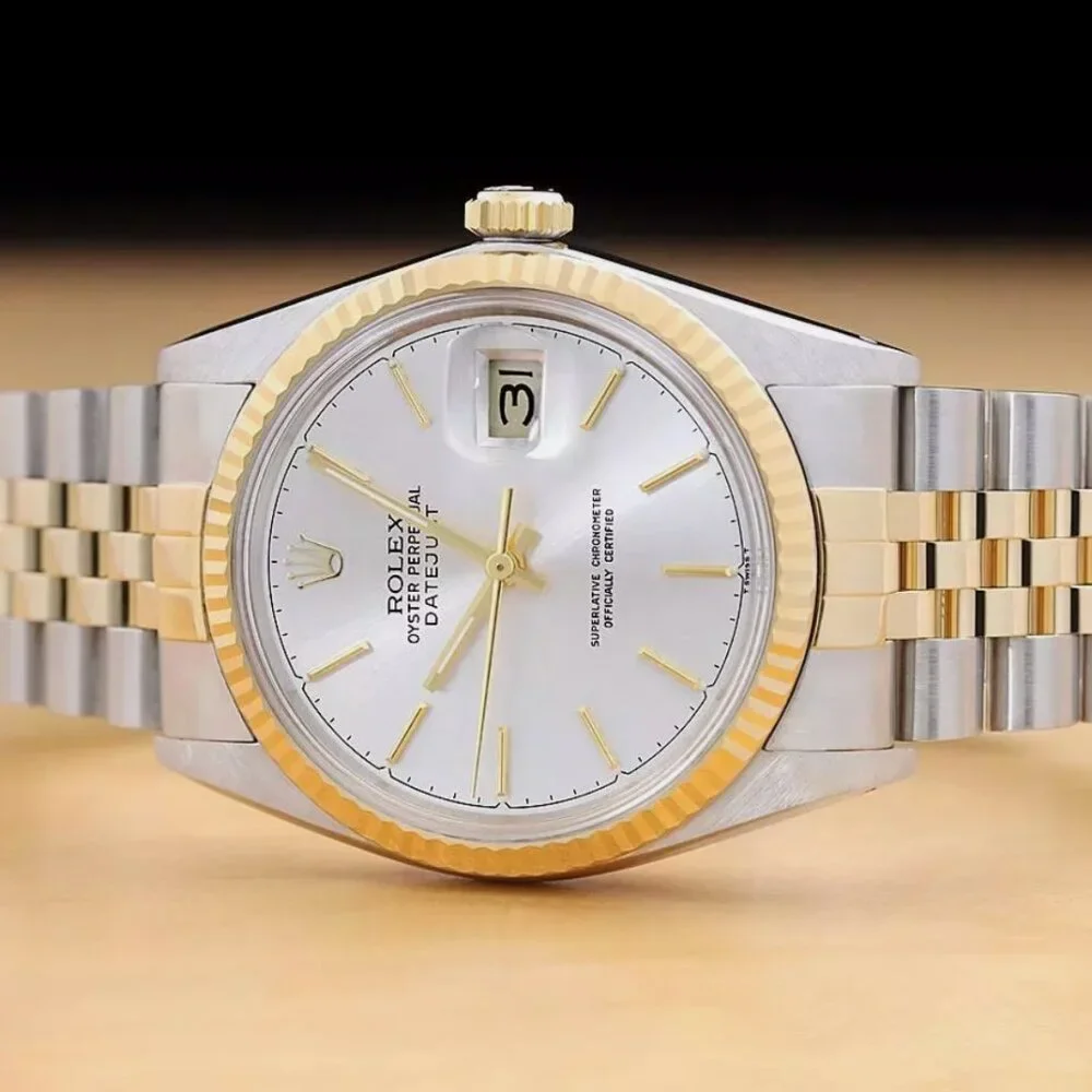 ROLEX 18K MEN'S GOLD SILVER TWO TONE WATCH